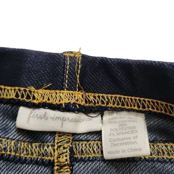 First Impressions Girls Stretchy Denim Leggings - Size 18 Months - Picture 2 of 4